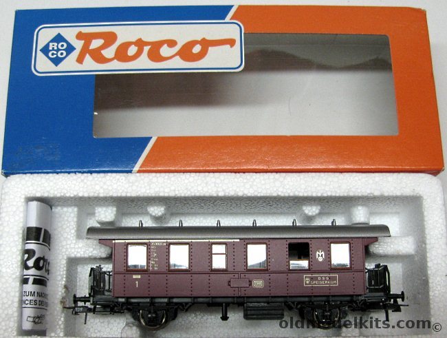 Roco HO Type Bar-24 2nd Class Passenger Coach DB 1./2.KL 'DSG Speiseraum' - HO Model Train, 44939 plastic model kit